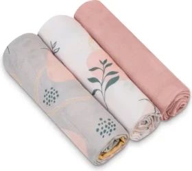 LIONELO Bambusové pleny 3ks Leaf / Bambusová plena / 70x70 cm / 100% bambus / 3 ks (LO-BAMBOO SET LEAF)
