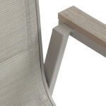 Židle zahradní béžový textilen, hliník, béžová barva, područky polywood v dekoru dubu
