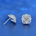Royal Fashion stříbrné náušnice HA-XEA003-SILVER-MOISSANITE