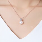 Náhrdelník Swarovski Elements s perlou Gioaccino, Bílá/čirá 40 cm + 5 cm (prodloužení)