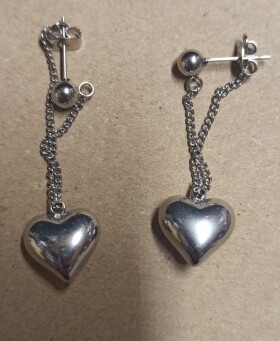 Ptakoviny.cz Náušnice srdce stříbrný