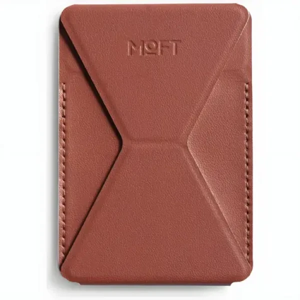 Moft Movas hnědá / Peněženka a stojánek na telefon / Samolepicí / RFID ochrana / Ekokůže (MS007S-1-ME-SNBN)