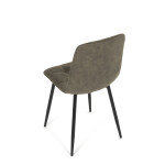 Židle jídelní, zelená látka cowboy, nohy černý kov