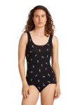 Dámské merino tílko ICEBREAKER Wmns 150 Siren Tank Ski Day, Black/Acid Pink/Aop velikost: S