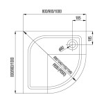 Mereo Sprchový set: LIMA, čtvrtkruh, 100x190 cm, R 550, chrom ALU, sklo Point, vanička z litého mramoru CK608B62KM