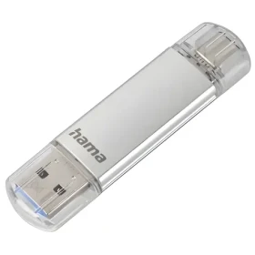 Hama C-Laeta 16 GB stříbrná / Flash disk / USB-A USB-C 3.1 / čtení: až 70 MB/s (124161)