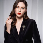 Perleťová brož ve tvaru motýla Jaide, Zlatá