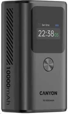 CANYON CNS-CPB130DG šedá / Powerbanka / 10000mAh / PD30W / TFT displej / 1x USB-A / 2x USB-C (CNS-CPB130DG)