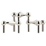 STOFF NAGEL Designový svícen STOFF Nagel Chrome – set 3 ks, stříbrná barva, kov