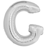 Písmeno G stříbrný foliový balónek 86 cm Amscan Písmeno G stříbrný foliový balónek 86 cm Amscan