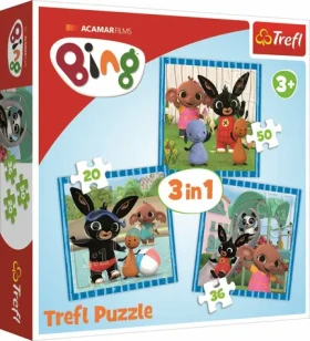Trefl - Puzzle - Bing: Zábava s přáteli 3v1