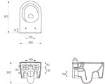 DEANTE Podomítkový rám, pro závěsné WC mísy + SLIM tlačítko bílé + WC CERSANIT INVERTO + SEDÁTKO DURAPLAST SOFT-CLOSE CST_WC01 A51P IN1