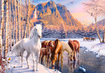 Puzzle Castorland 500 dílků - Koně v zimě