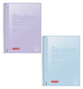 Student blok A4 pastelový, linka, 80 listů, 90g, fialový/modrý, FSC
