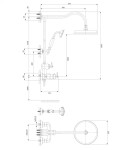OMNIRES - ARMANCE termostatický sprchový sloup zlatá /GL/ AM5244-6GL