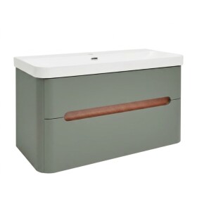 Koupelnová skříňka s umyvadlem SAT Fusion 97,5x53x45 cm eukalyptově zelená mat SATFUSION2100EZU SATFUSION2100EZU