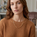 Náhrdelník Alice Gold z chirurgické oceli – řetízkový design, Zlatá 42 cm