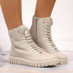 Rieker W RKR279C béžové zateplené boty na platformě 40