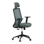 Židle kancelářská, zelená MESH síťovina, zelená látka, plastový kříž, synchronní mechanismus, kolečka pro tvrdé povrchy