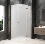 POLYSAN - GLOBE COPPER MATT čtvrtkruhový sprchový kout 1000x900, matné sklo, pravé GB2190MRPG