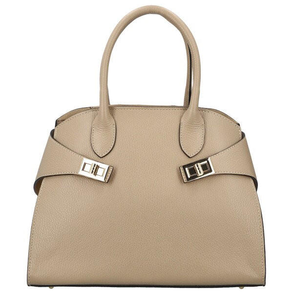 Módní dámská kožená kabelka do ruky Arietta, béžová