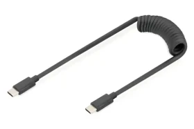 Digitus USB-C - USB-C černá / Spirálový nabíjecí kabel / USB PD 60W / 480 Mbit/s / 1m (AK-300431-006-S)