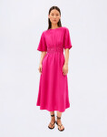 Armedangels Linen Blend Gathered Dress 3434 very berry L