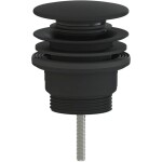 CERANO Umyvadlová výpusť - 5/4“ click-clack - univerzální - plast - černá matná