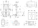 Kielle - Genesis Set předstěnové instalace, klozetu Oudee se sedátkem softclose a tlačítka Gemini II, matná černá / chrom 30505SS22