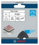 BOSCH F355 / Brusný papír P120 / 93 x 93 mm / 6 otvorů / 5 ks (2608605194)
