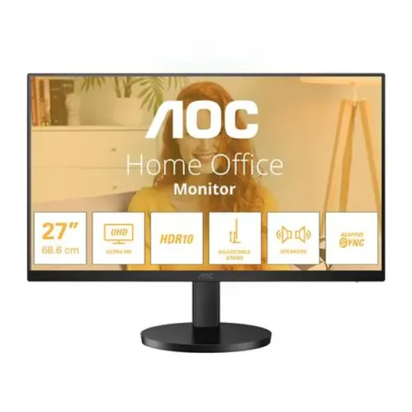 27" AOC U27B3AF černá / IPS / 3840x2160 / 16:9 / 4ms / 1000:1 / 350cd-m2 / HDMI + DP / VESA (U27B3AF)
