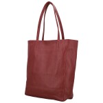 Trendy dámská kožená kabelka na rameno Sascha, tmavě červená