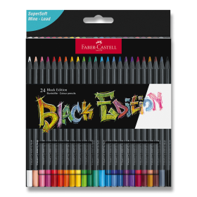 Pastelky trojhranné Faber-Castell Black Edition, 24 barev