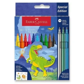 FABER-CASTELL Sada Fixů Dino se samolepkami / 13ks (554214)