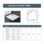 H K - Sprchový kout MELODY BLACK R100, 100x100 se zalamovacími dveřmi včetně sprchové vaničky z litého mramoru SE-MELODYBLACKR100/THOR-100SQ