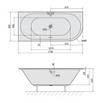 POLYSAN - VIVA L SLIM asymetrická vana 175x80x47cm, bílá 70119S