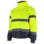 Bunda zateplená, výstražná BOMBER, 3v1, 2XL, žlutá, STALCO