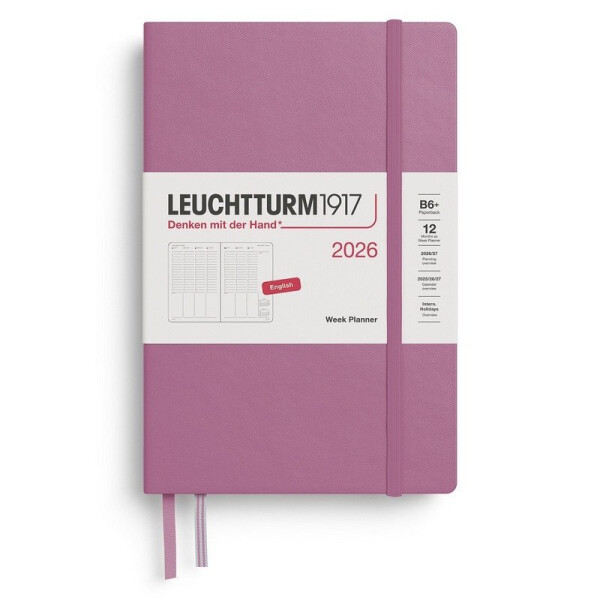Week Planner 2026 Paperback (B6+) Dusty Rose