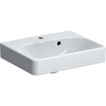 GEBERIT - Smyle Square Umyvadlo 45x36 cm, s přepadem, otvor pro baterii, bílá 500.222.01.1
