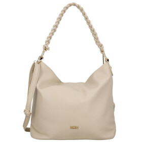 Moderní dámská koženková kabelka na rameno Bonnie, tmavě béžová