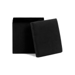 Taburet s úložným prostorem, černá manšestrová látka