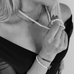 Dlouhý perlový náhrdelník Pauline - sladkovodní perla, Stříbrná 70 cm + 5 cm (prodloužení) Bílá