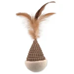 Magic Cat Hračka - Natural Fun kužel s pírky karton-plyš bílá 6cm (453-22111)