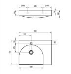 RAVAK - Lite Umyvadlo 60x45 cm, bez přepadu, otvor pro baterii, bílá XJXP1260000