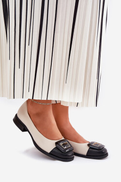 Kožené Baleríny S Dekorací D&A MK51-059 Béžové 36