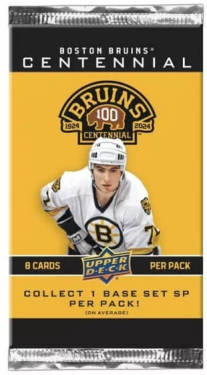 Hokejové Karty 2023-24 Upper Deck Boston Bruins NHL Centennial Hobby Balíček