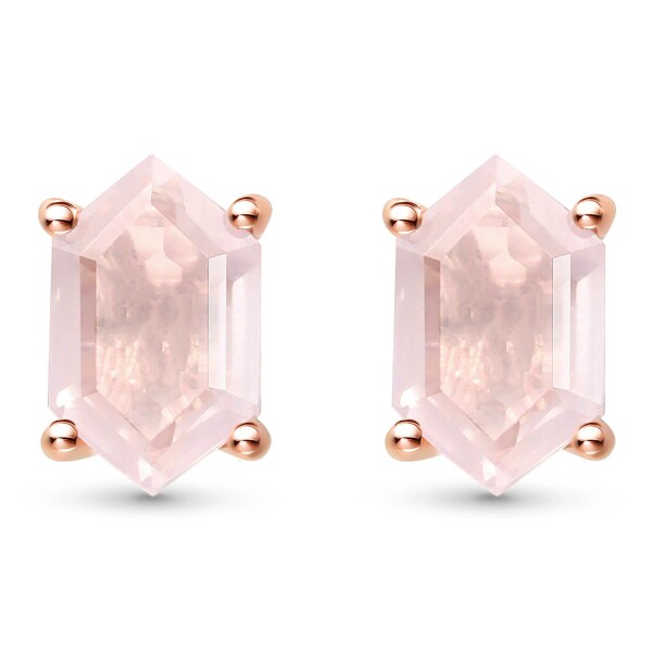 Emporial peckové náušnice 14k zlato Vermeil GU-DR14694E-ROSEGOLD-ROSEQUARTZ