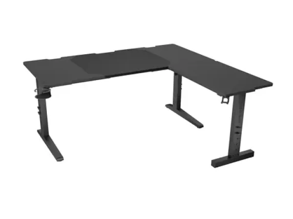 Genesis Holm Modular 160 Corner RGB černá / Herní stůl / rohový / D:160cm / V:70-90cm / LED podsvícení (NDS-2295)