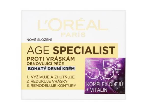 L'Oréal Paris Age Specialist 55+ obnovující bohatý krém proti vráskám denní 50 ml