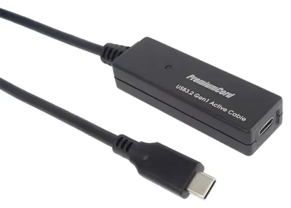 PremiumCord USB-C repeater a prodlužovací kabel M/F 5m / Repeater a prodlužovací kabel / USB-C / 5Gbps (ku31rep5)